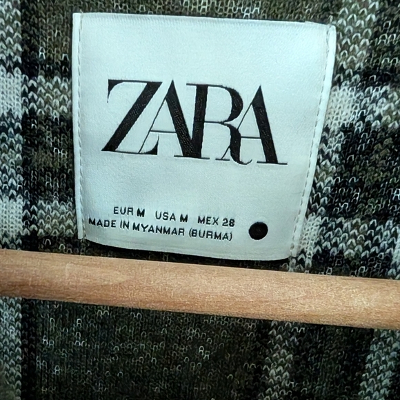 Zara Women's Plaid Hooded Jacket with Quilted Detail, Sz M - Picture 7 of 10